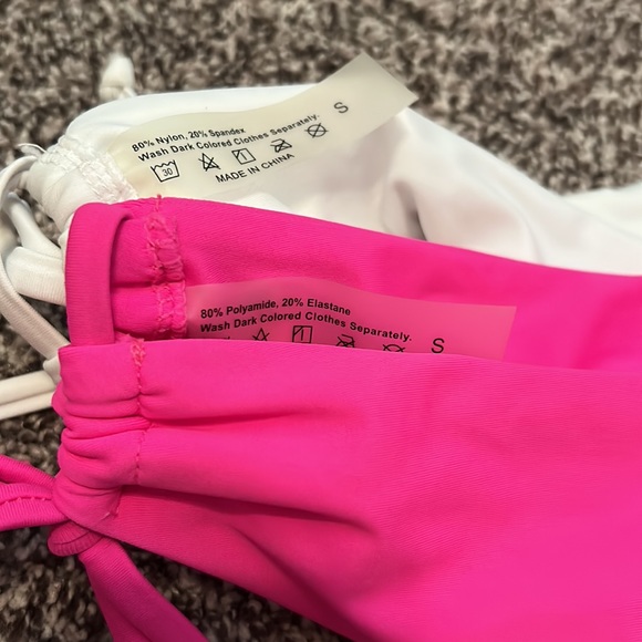 Bundle of 2 bikini bottoms hot pink and white - Picture 6 of 6
